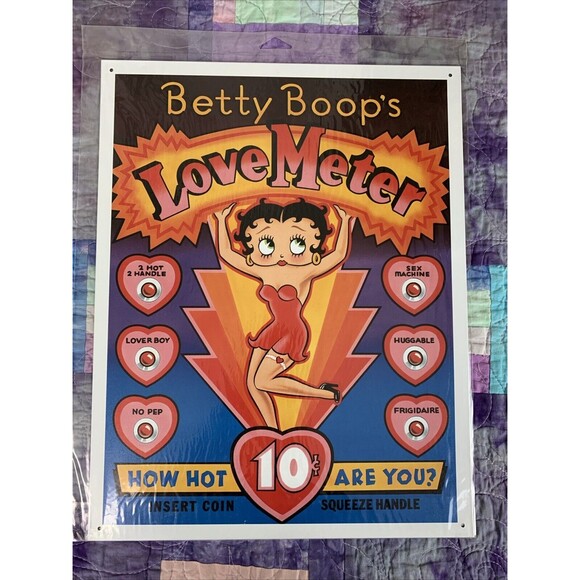 Garage Other - Betty Boop Love Meter tin sign 12.5x16 Game Room Garage Man Cave Novelty Sign